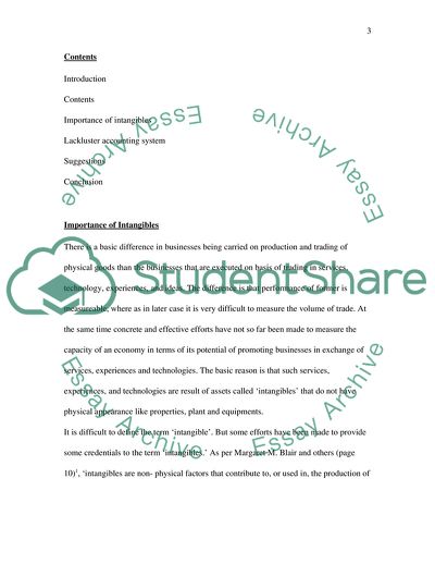 Intangibles Seek Due Recognition