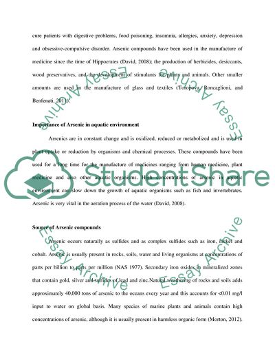 Toxicological Effects of Arsenic