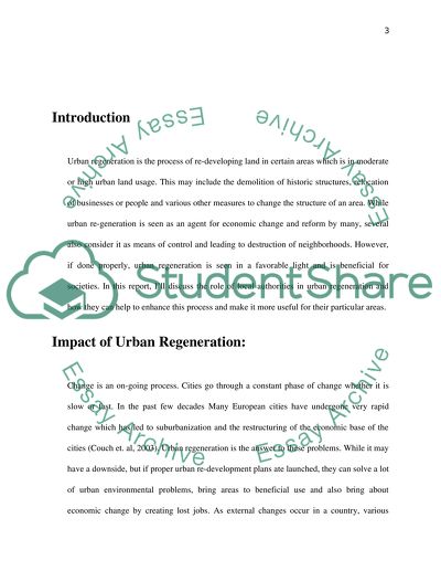 Role of Local Authorities in Urban Regeneration