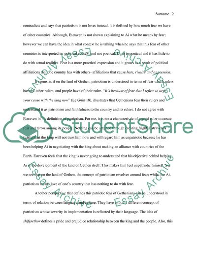 Patriotism and the novel The Left Hand of Darkness