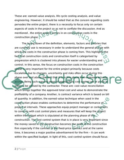 Study on the cost management of construction project during construction phrase