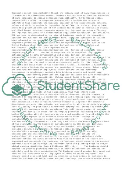 Corporate Social Responsibility