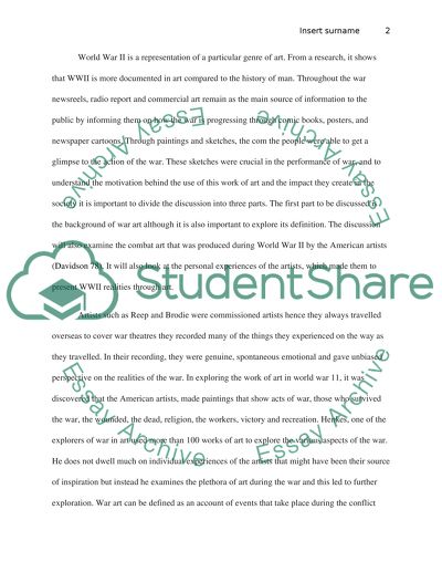 Explorations of War in Art and Literature