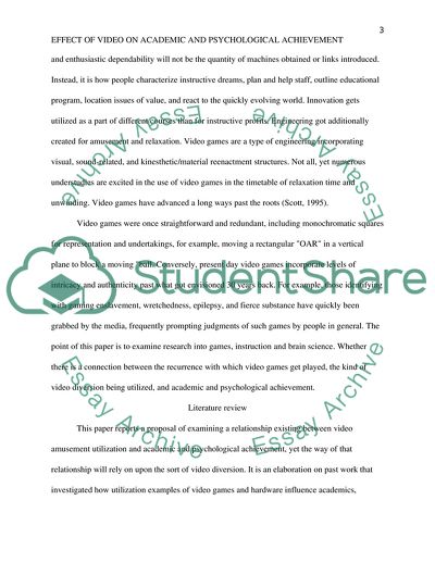 Effect of Video on Academic and Psychological Achievement