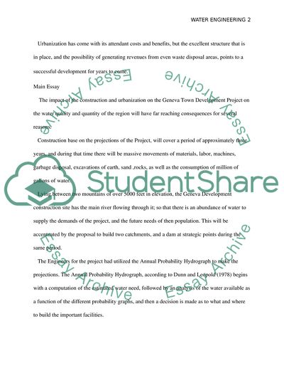The Effects of Land Use on Water Quality and Quantity