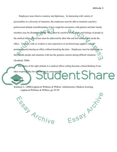 Right attitude in a medical office setting