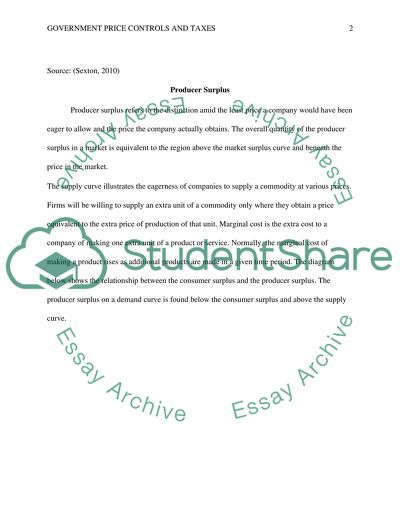 Effects on economic efficiency of government price controls and taxes