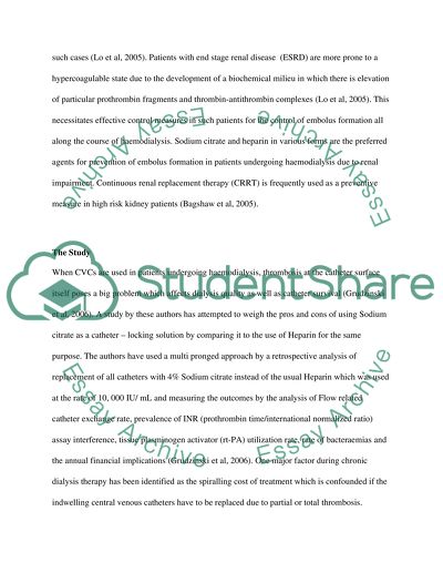 Complications of Embolism in Catheters during Hemodialysis