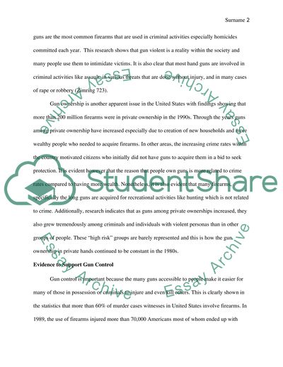 Issue of Gun Control