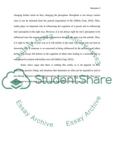 Is there a difference between my perception of reality and reality itself