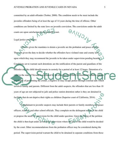 Juvenile Probation and Juvenile Cases in Nevada