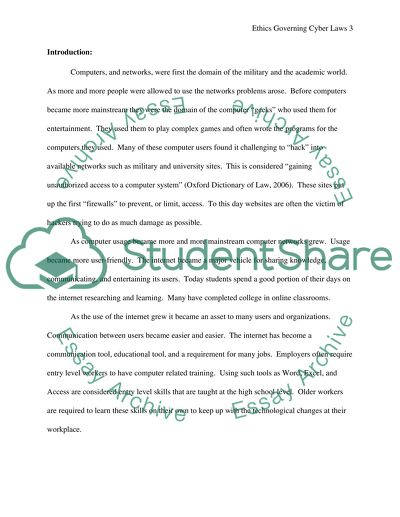 Ethics Governing Cyber Laws