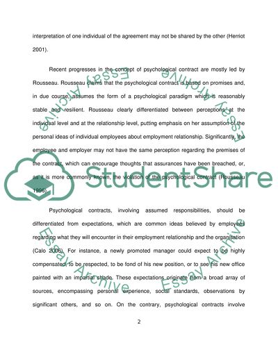 How useful is the psychological contract in managing staff in the police service