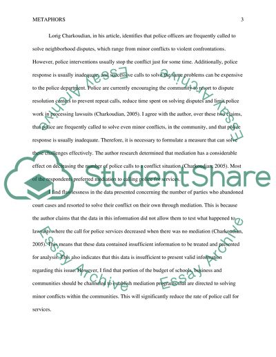 Using Disputants Metaphor in Mediation by Thomas H. Smith