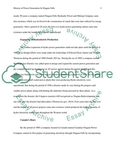 History of Power Generation in Niagara Falls