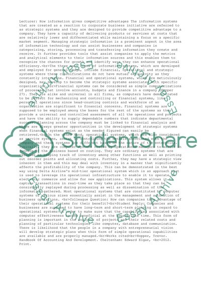 How information gives competitive advantages