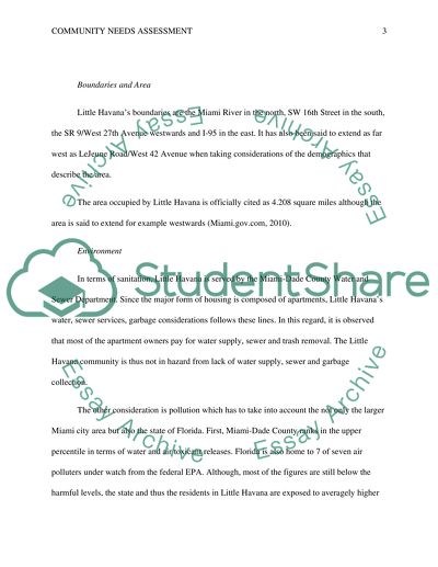 Community Needs Assessment for the Population of Little Havana