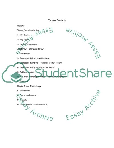 The Impact of Parental Depression on Teenage Children