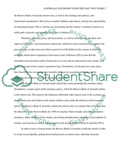 Australias Economy Over The Last Two Years