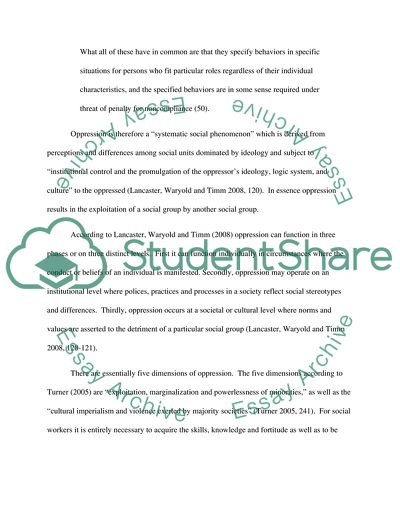 Oppression and Social Work