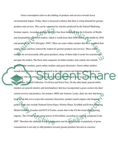 Green Consumption or Sustainable Lifestyles