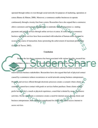 Success Factors of E-Commerce