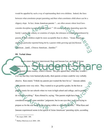 Domestic violence in the Home: The Problem of Abusive Parenting in Asian American Families