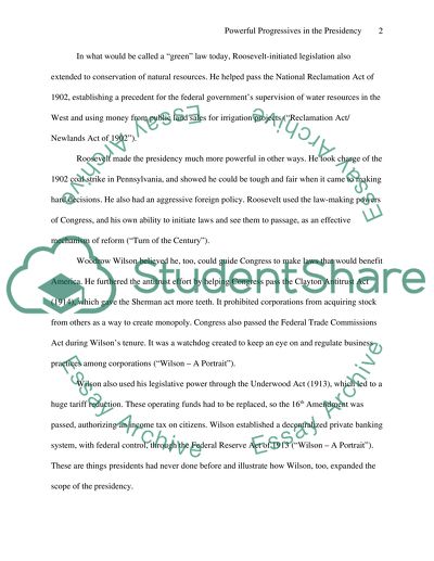 Powerful Progressives in the Presidency