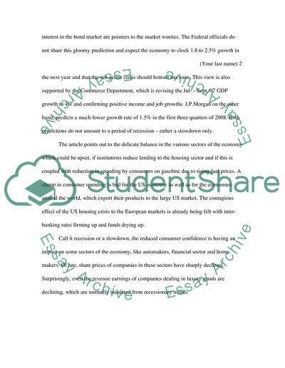 Monitory Policy and Recession