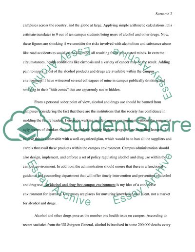 Alcohol and Drugs on Campus