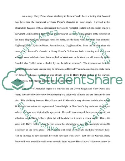 Comparing Harry Potter to Beowulf and Sir Gawain and the Green Knight
