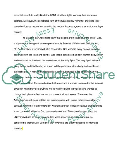 Marriage Equality Views of Christian Religions
