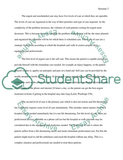 Urgent and Unscheduled Care Centers