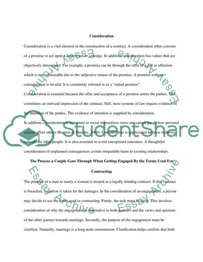 The importance of Consderation