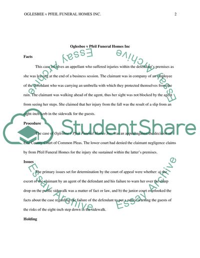 Oglesbee v Pfeil Funeral Homes Inc