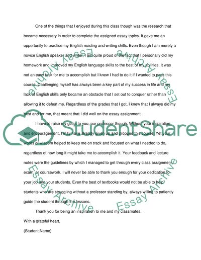 Unit 15: Letter to the Instructor (1) - Assignment