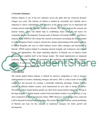 Marketing Project for Harrods