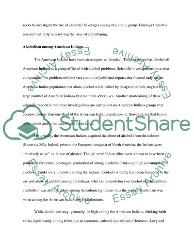 The Issue of American Indians Alcoholism