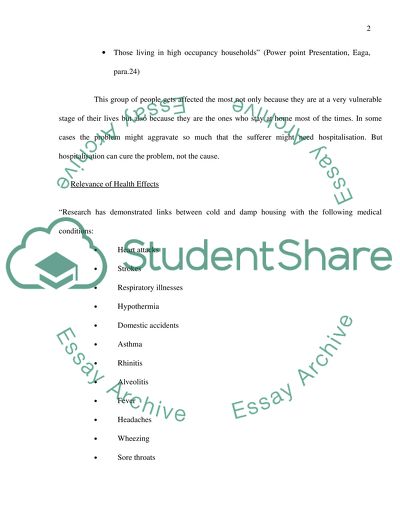 Association between Dampness in Buildings and Health
