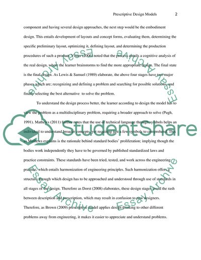 Prescriptive Design Models