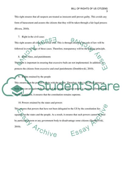 Bill of Rights of U.S. Citizens