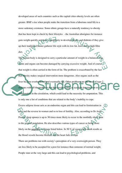 The Problems of Obesity