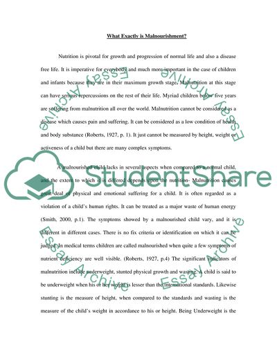 Malnutrition: A Long Standing Problem among Children