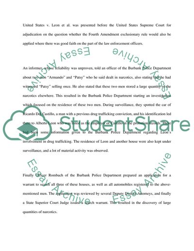 Application Of The Exclusionary Rule