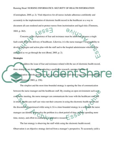 Nursing Informatics: Security of Health Information