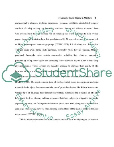 Traumatic Brain Injury in Military