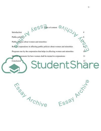 Treatment of Women and Minorities in Corporations