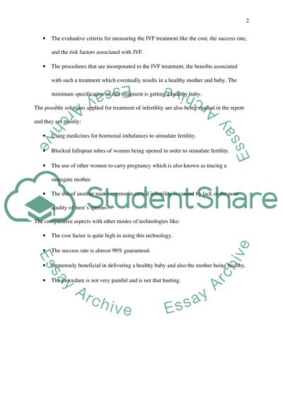 A comparative study of IVF (in vetro fertilization)