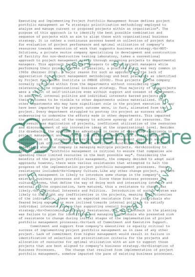 W3Q-Executing and implementing project portfolio management