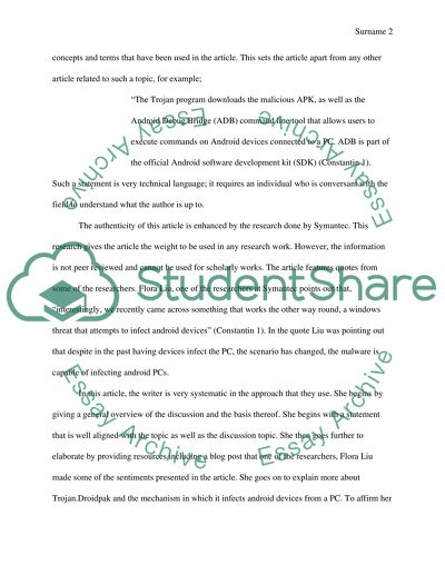 Evaluation of Source: Windows Malware tries to Infect Android devices Connected to PCs